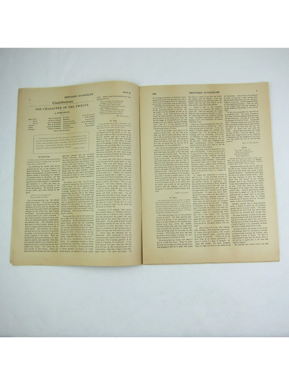 Brethren Evangelist Christian Newspaper Ashland Ohio Antique July 23rd 1902 RARE